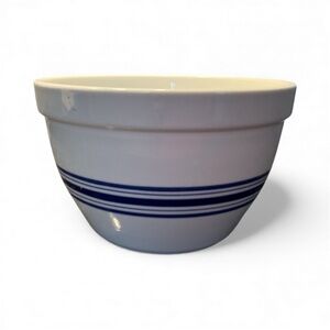 Crate & Barrel 9.5”diameter 12 cups (3QTS) Blue Stripe Nesting Mixing Bowl